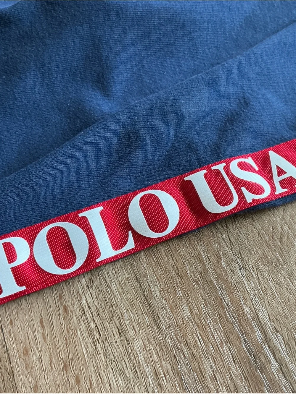 RALPH LAUREN Polo Baby Pants 18 Months Joggers Blue Logo Stripe Sweatpants *FLAW
